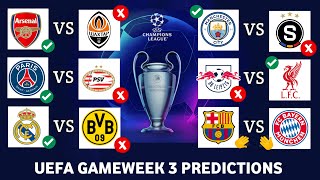 GAMEWEEK 3 UEFA CHAMPIONS LEAGUE PREDICTIONS & TIPS