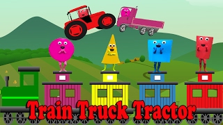 The Shapes | VIVASHAPES | Shapes In Real Life | Train | Truck | Tractor. videos for kids.