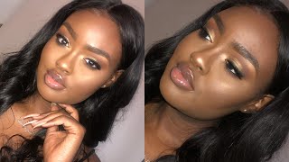 CHIT CHAT GRWM Money Green w/ Soft Glitter Makeup Look + HAIR | Shanny Stephens