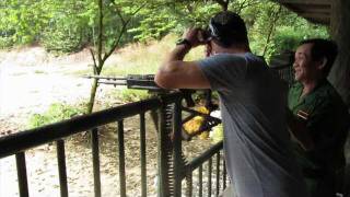 Shooting the M-60 Machine gun in Cu Chi, Vietnam.