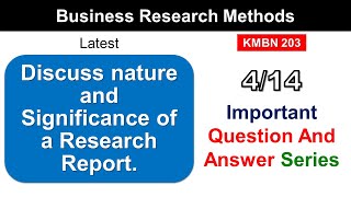 Most Important Q&A Series 4/14 Business Research Methods MBA 2nd Sem | Research Report | (2024)