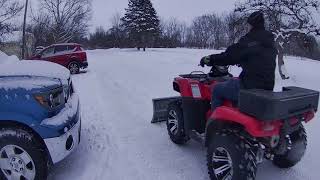 Plowing with Amazon's cheapest ATV plow kit