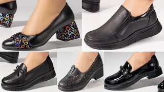 2024 COMFORTABLE AND CHIC SOFT BLACK SHOES DESIGNS FOR LADIES LATEST EVERYDAY BLACK SHOES DESIGNS