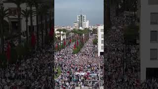 Massive protest in #Rabat in support of #Gaza