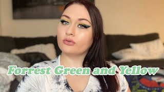 HOW TO: Forrest Green and Yellow Ombre Glam Makeup Tutorial