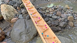 Marble Run Enjoyed in Nature ☆ Fun Time with Colored Balls