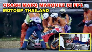 Nyaris tertimpa motor insiden mengerikan marc marquez di FP1 motogp thailand 2019