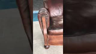 Pair of Vintage French Leather Club Chairs