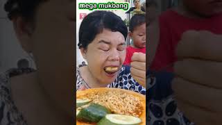 pagi pagi enaknya sarapan mie kuah pedas campur tahu +timun#mukbangenak