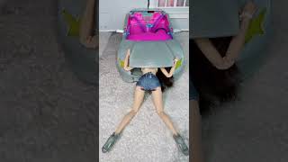 Barbie stuck in the car #funny #stopmotion #comedy