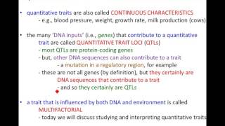 Lecture 17 - Quantitative Genetics