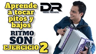 Ejercicio para tocar pitos y bajos (Ejercicio 2 en ritmo son) Diego Romero Acordeón