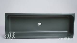 ALFI brand AB48TRBM 48" Black Matte Above Mount Fireclay Bathroom Trough Sink