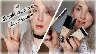 4 SIMPLE STEPS TO A FLAWLESS FACE Using only AVON products | Rachyreviews