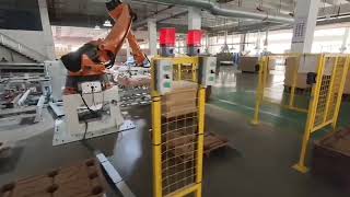 Wood floor automatic feeding sanding palletizing production line(木地板自动上料砂光码垛生产线)