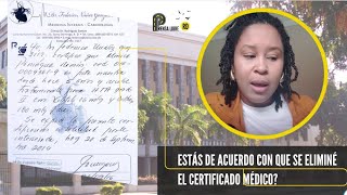 Estás de acuerdo con que se eliminé el certificado médico?