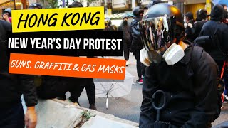 We Joined the First HONG KONG PROTEST of 2020 and Hong Kong Police AIMED GUNS at Us