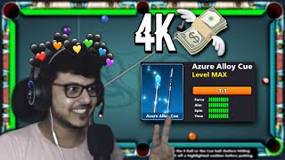 8 Ball Pool - AZURE ALLOY CUE MAXED 4000 CASH | GIVEAWAY😍