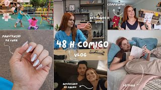 48H COMIGO | RETOCANDO O RUIVO, MANUTENÇÃO DAS UNHAS, COMPRINHAS DE LIVROS, LEITURA, ANIVERSÁRIO