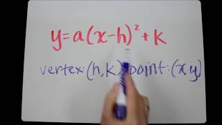 Writing Quadratic Functions from Vertex and a Point Tutorial