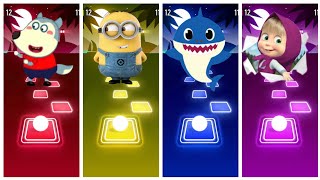 Wollfoo family vs minion rush vs baby Shark vs Masha vs i don't Abahut-EDM Rush V