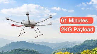 61minutes with 2KG payload on YD6-1600L long flying time drone