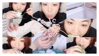 Her solo bites only| Ice ASMR frozen freezer eating#iceasmr #icebites #asmreating