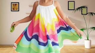 Winter Rainbow Long Sleeve Cotton Color Block Cute Baby Girl Cotton Party Dresses