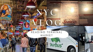 NYC Vlog 3 Visiting Reading Terminal Market in Philly | OFFICIAL CHEESESTEAK IN PHILLY!