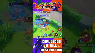 CERULEDGE DESTROYING ENEMIES IN A 1 vs 5 SITUATION OF MASTER RANK! #pokemonunite #ceruledge #shorts