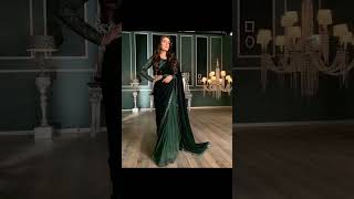 Bottle green designer saree#viralvideo#trending #2024