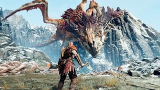 God of War -PS4- GAMEPLAY matando um dragão