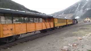 D&SNGRR train reversing back into Silverton Terminus