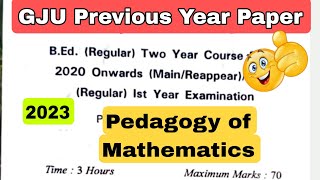 gju previous year question papers | pedagogy of mathematics previous year question paper #gju #maths