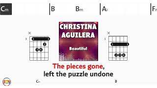 CHRISTINA AGUILERA Beautiful FCN GUITAR CHORDS & LYRICS