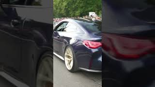 Girl Driving 700+HP BMW M4 HARD and needs to brake for police around the corner!