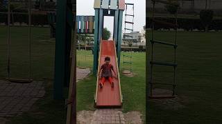 Khadija take slides in Park #park #slide #smile #kids #enjoy