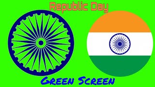 Green Screen of Ashoka Chakra and Tiranga for Republic Independence Day/Copywrite Free Green Screen