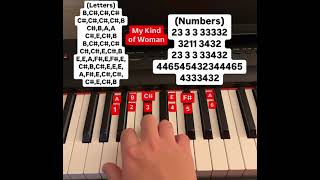 My Kind of Woman piano tutorial (letters and numbers)