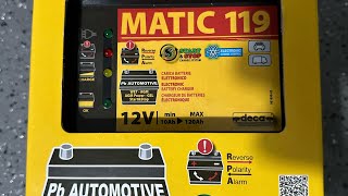 Deca matıc 119 akü şarj cihazı / İTALYAN Avrupa malı , 10ah 120ah 12v