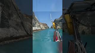 Sailboat in the Corinth Canal 🇬🇷 Greece