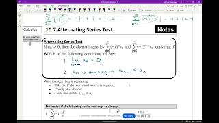 Unit 10: 10.7 Alternating Series Test Video 1