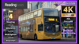 [Reading buses] lion 4 ~ Reading, St Mary's Butts ➝ Bracknell Bus Station【4K UW】