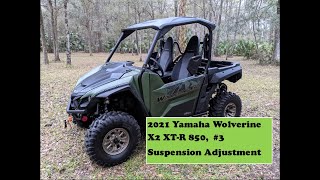 2021 Yamaha Wolverine X2 XT-R 850 #3 Suspension Adjustment Instructions