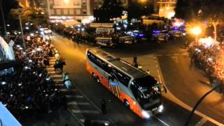 Recibimiento autobús Valencia - Barça