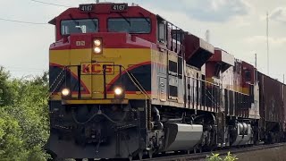 KCS 4167 SD70ACE w/ Great K5LLA Leads Empty Grain Train