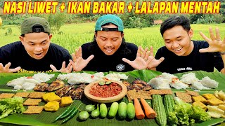 Nikmat Pisann..mukbang menu ini ditengah sawah