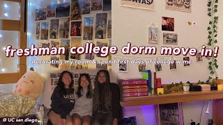 COLLEGE MOVE IN DAY + DECORATING my dorm vlog! freshman year dorm decor vlog: week zero college vlog