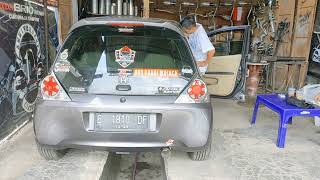 suara knalpot racing, di mobil honda brio, setelah ganti full set