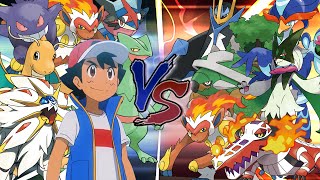 Legendary Pokemon Battle: Ash vs Paldea and Sinnoh Starters